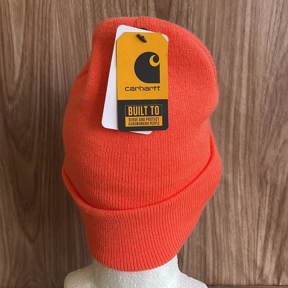Carhartt Knit Flourescent Orange Hunting Toboggan New - Picture 2 of 4